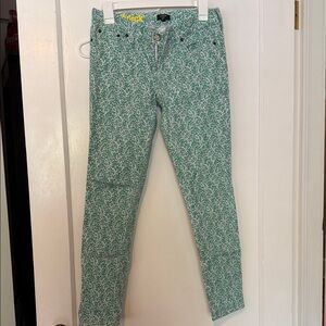 J. Crew Women's Skinny Jeans in Green Floral